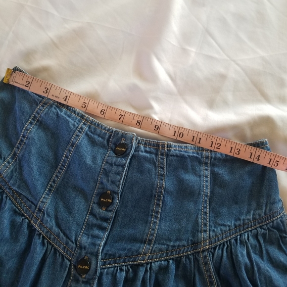 Anthropologie | Pilcro Pleated Basque-Waist Denim Skirt - Picture 8 of 9